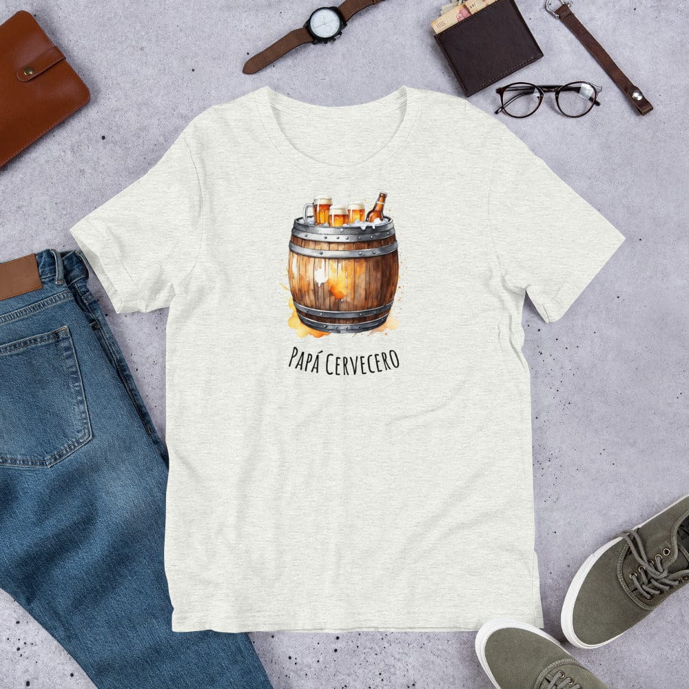 Padres Mágicos Ceniza / S Camiseta Papá Cervecero - Estilo Divertido y Colorido para Amantes de la Cerveza