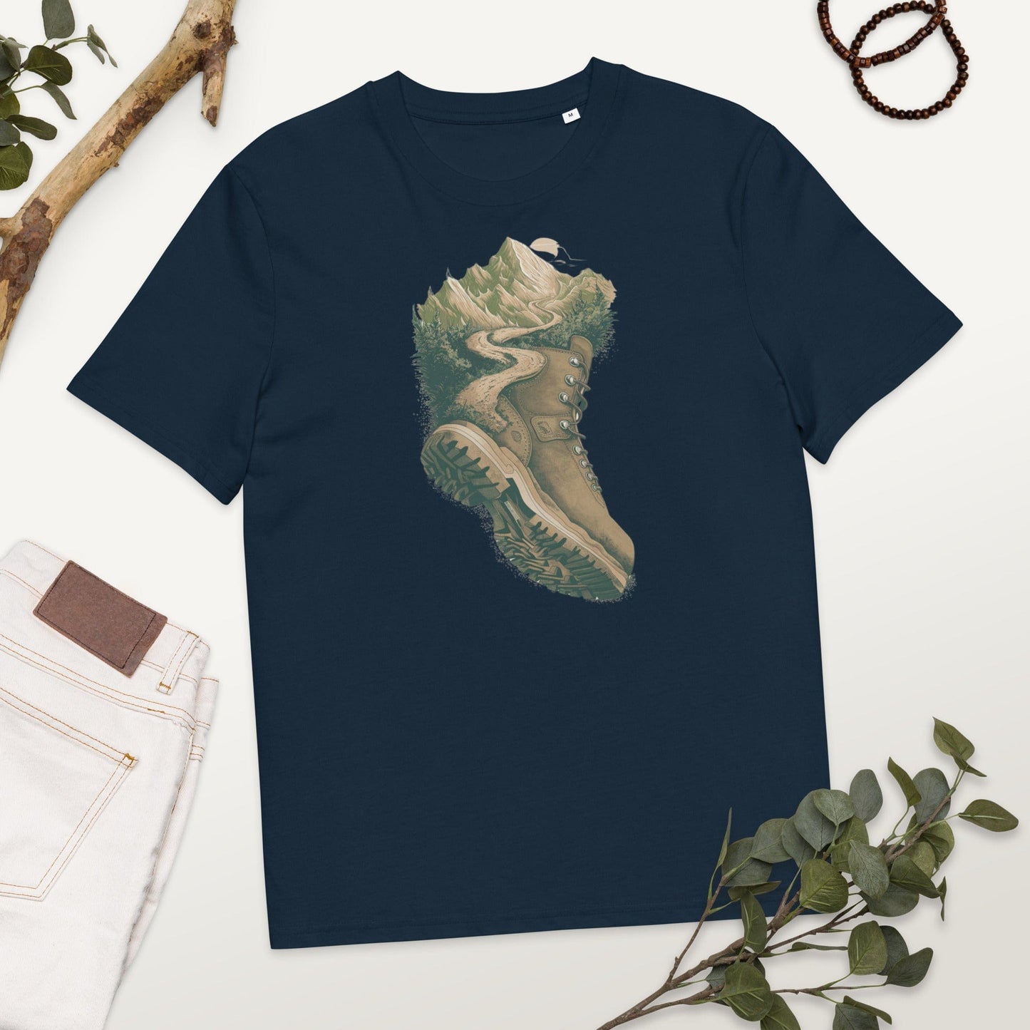 Padres Mágicos French Navy / S Camiseta Bota de Senderismo y Montaña - Algodón Orgánico