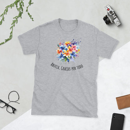 Padres Mágicos Gris deportivo / S Camiseta "Abuela, Gracias por Todo" - Para las Mejores Abuelas