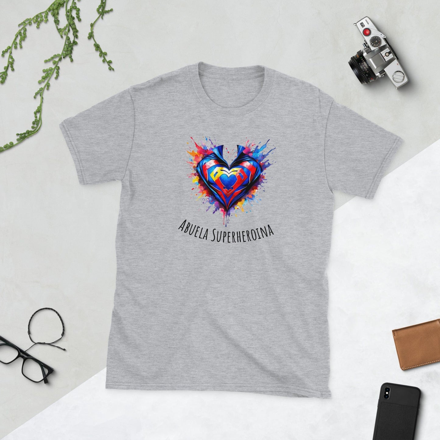 Padres Mágicos Gris deportivo / S Camiseta "Abuela Superheroína" - Para las Superabuelas de la Familia