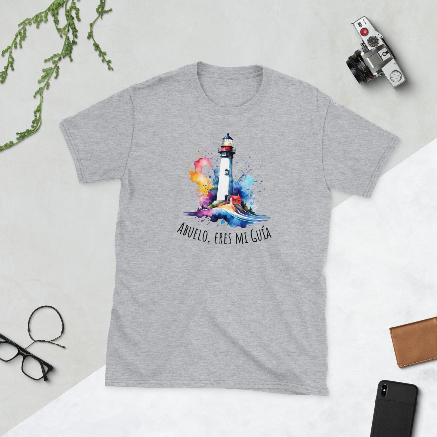 Padres Mágicos Gris deportivo / S Camiseta "Abuelo, Eres Mi Guía" - Para Abuelos Especiales