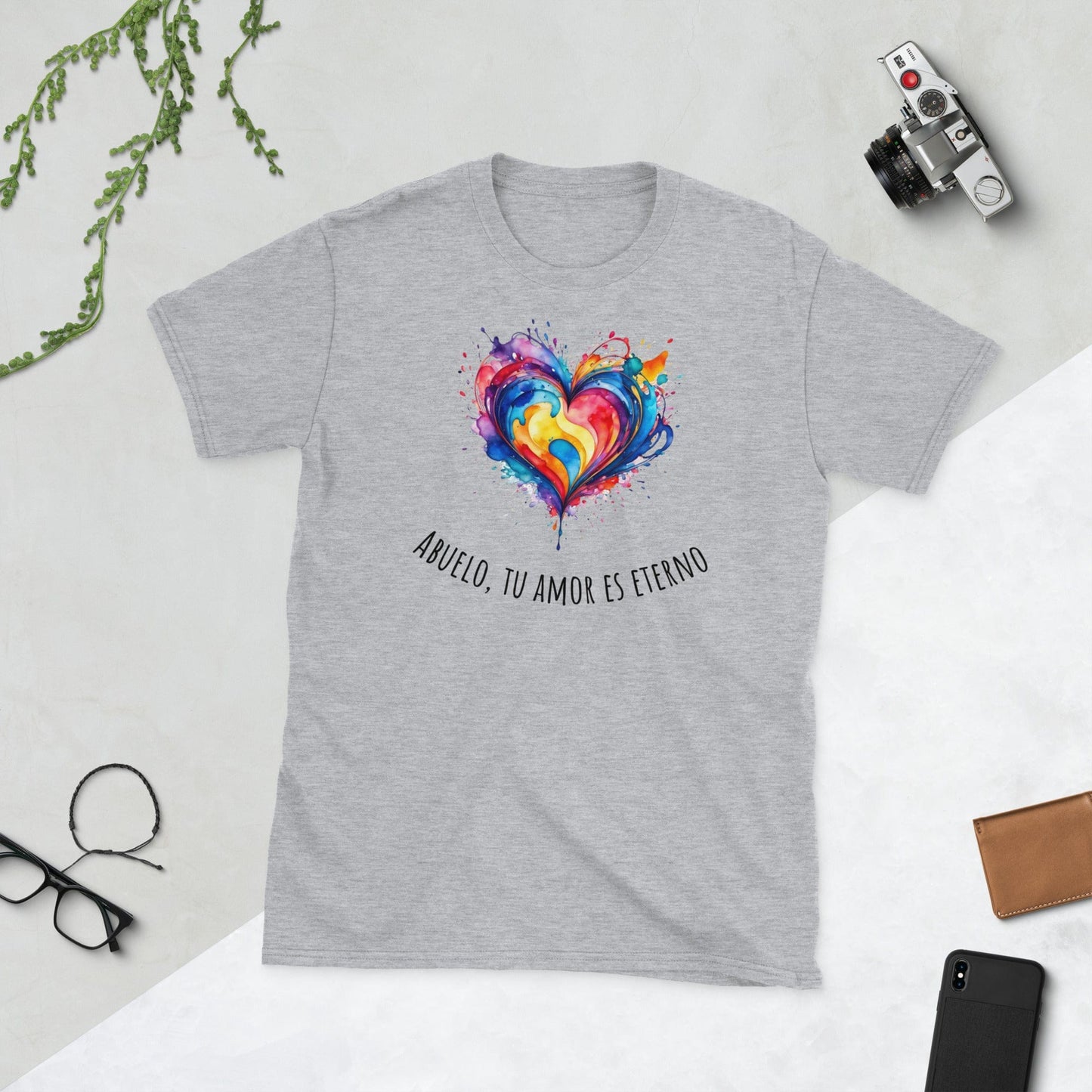 Padres Mágicos Gris deportivo / S Camiseta "Abuelo, Tu Amor es Eterno" - Para Abuelos Especiales