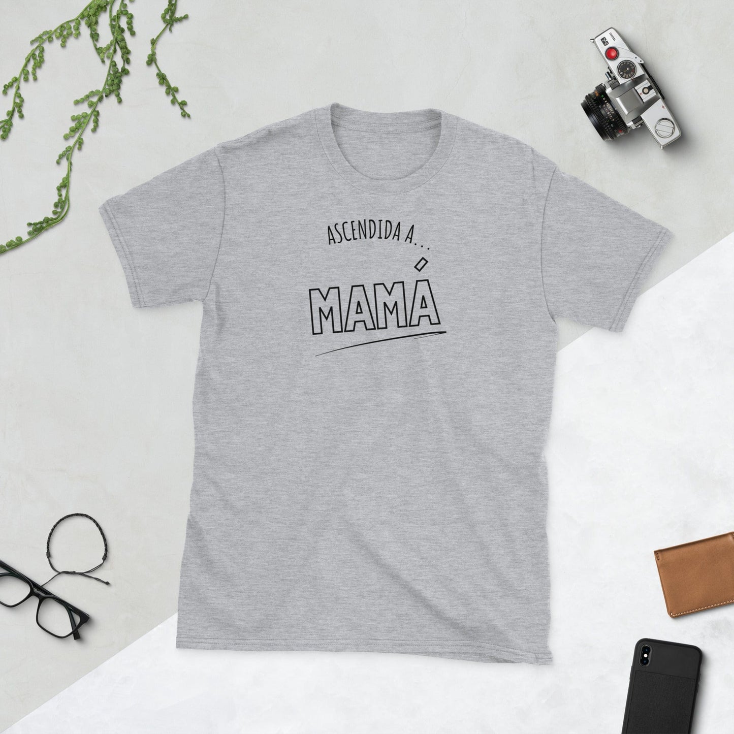 Padres Mágicos Gris deportivo / S Camiseta "Ascendida a Mamá" - Para Nuevas Madres