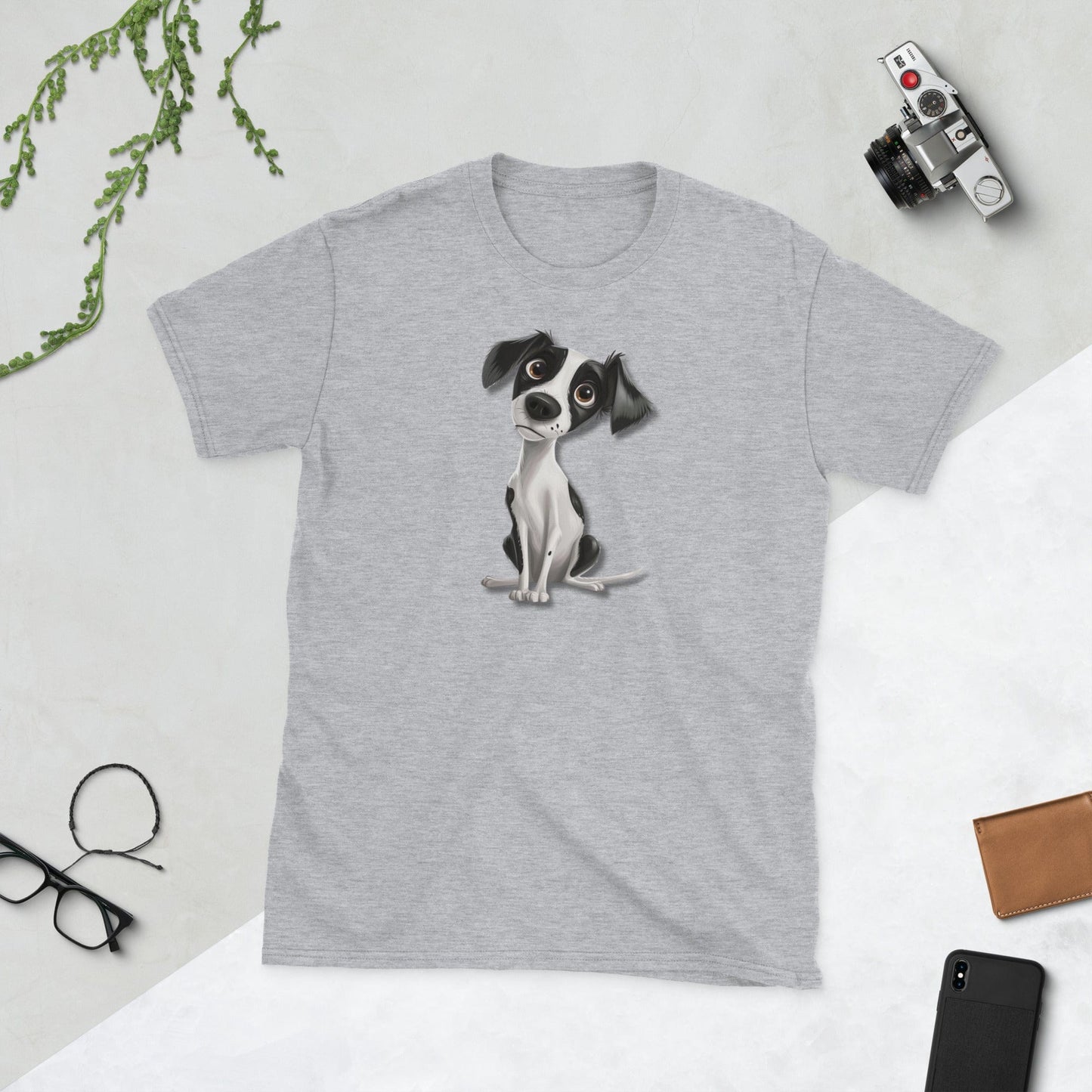 Padres Mágicos Gris deportivo / S Camiseta con Jack Russell - Diseño de Dibujo Animado