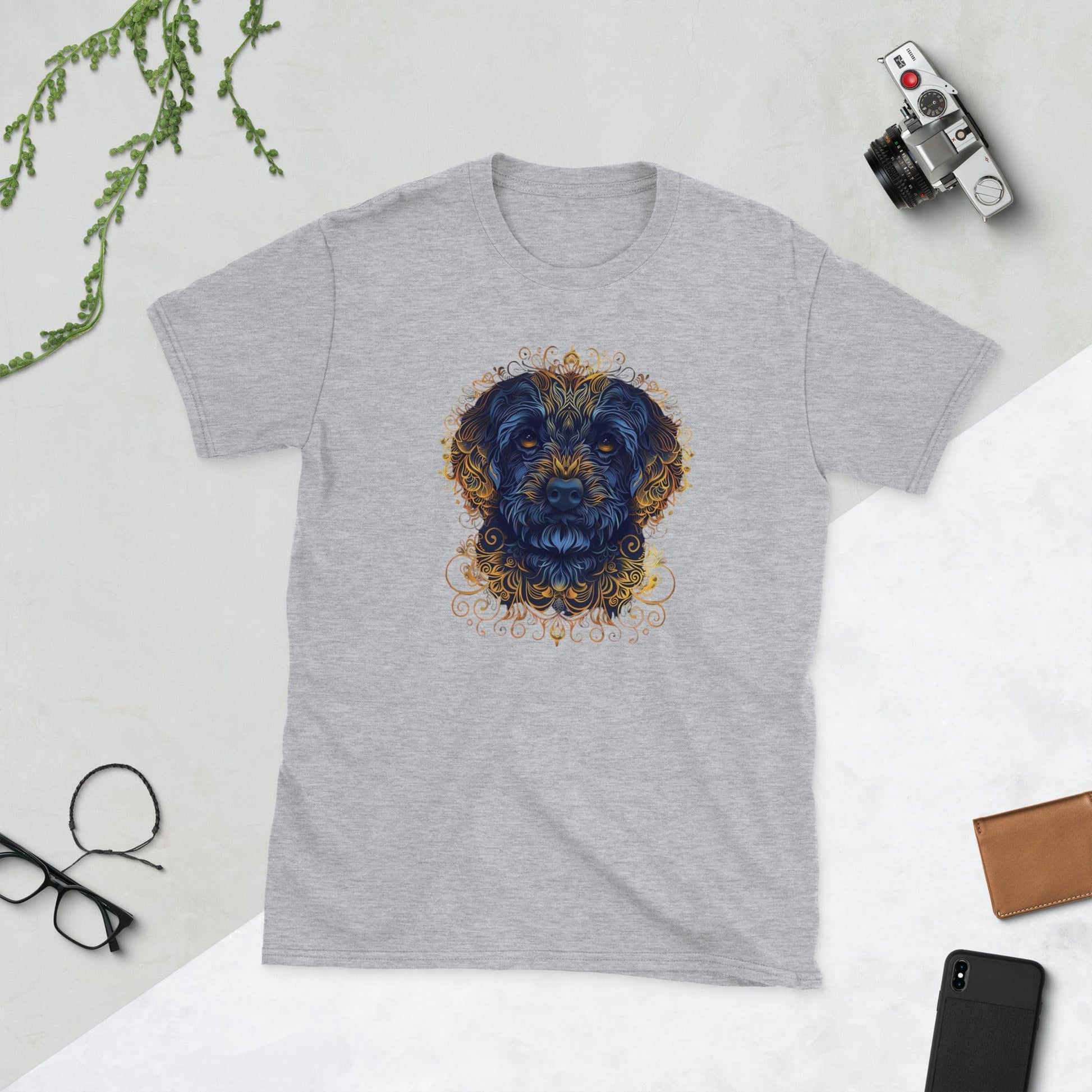 Padres Mágicos Gris deportivo / S Camiseta de Arte de Caniche - Diseño Elegante y Artístico