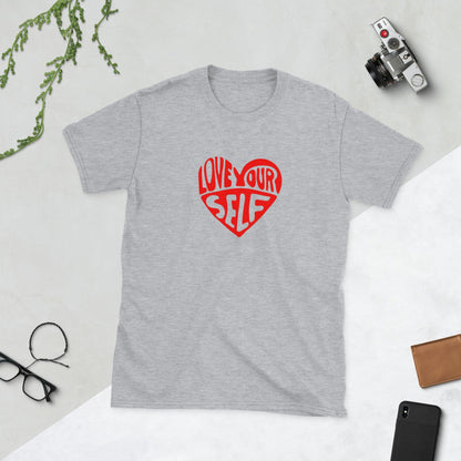 Padres Mágicos Gris deportivo / S Camiseta Love Yourself - Diseño Positivo y Motivador