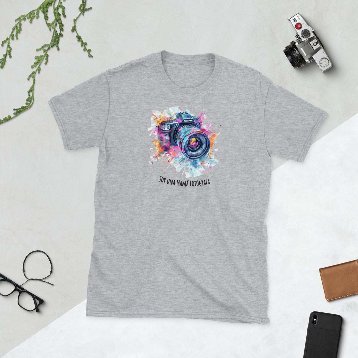 Padres Mágicos Gris deportivo / S Camiseta "Mamá Fotógrafa" - Para Madres Apasionadas por la Fotografía