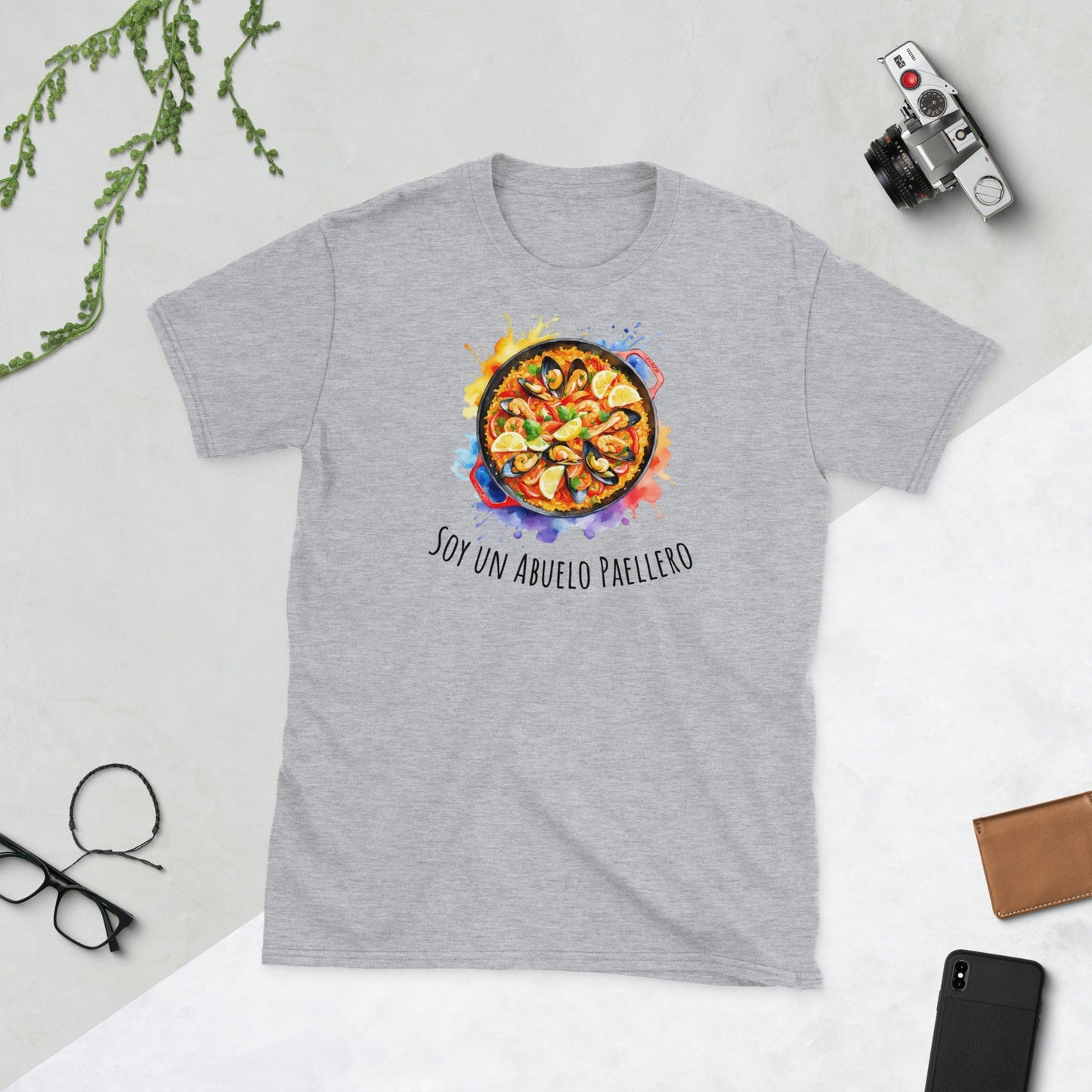 Padres Mágicos Gris deportivo / S Camiseta "Soy un Abuelo Paellero" - Para Expertos en Paellas