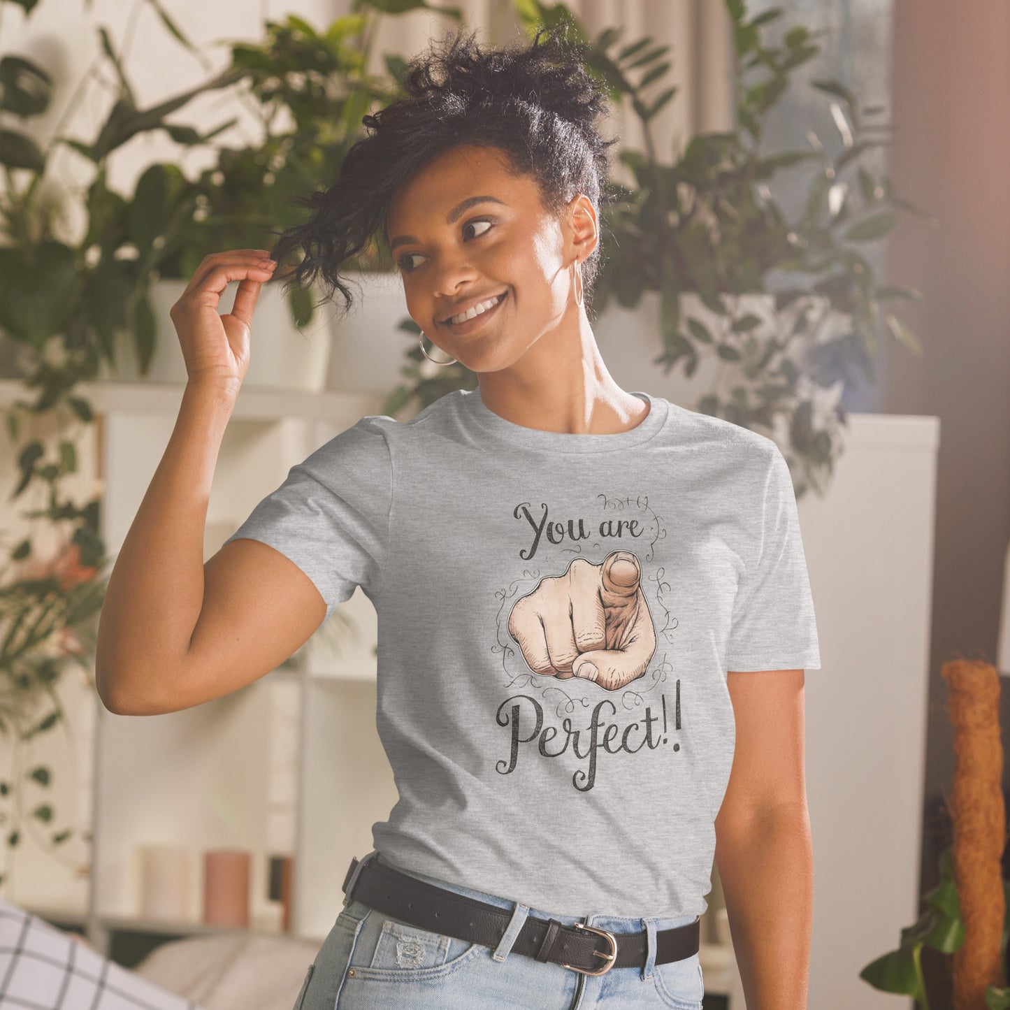 Padres Mágicos Gris deportivo / S Camiseta You Are Perfect - Mensaje Positivo y Motivador