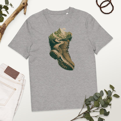 Padres Mágicos Gris jaspeado / S Camiseta Bota de Senderismo y Montaña - Algodón Orgánico