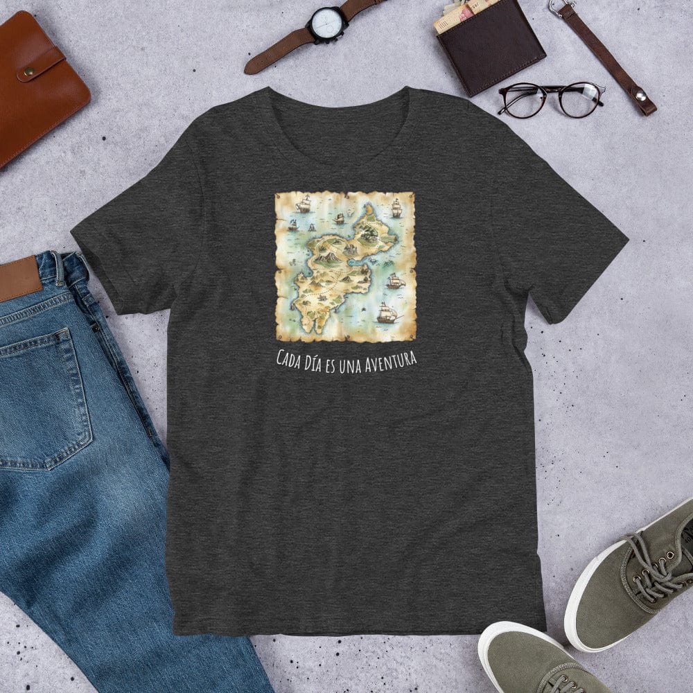 Padres Mágicos Jaspeado gris oscuro / S Camiseta "Cada Día es una Aventura" - Para Aventureros