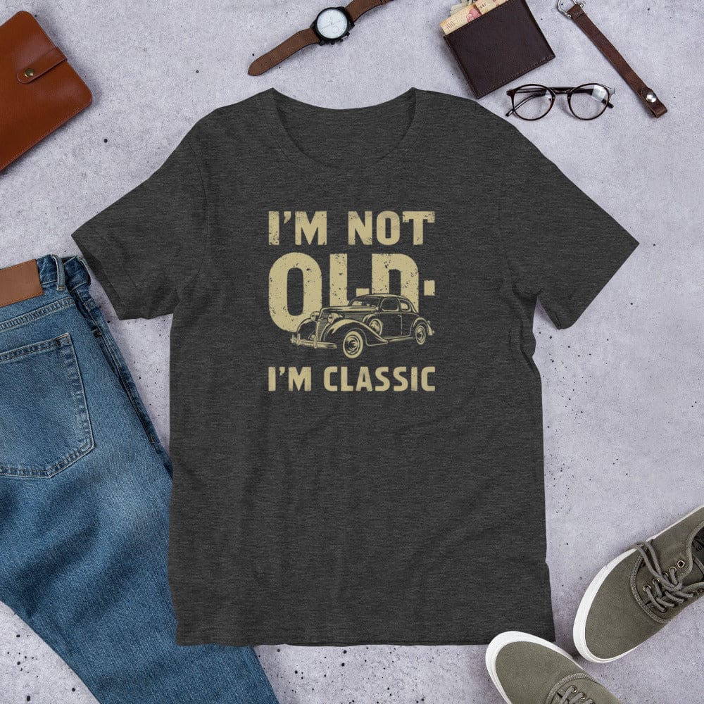 Padres Mágicos Jaspeado gris oscuro / S Camiseta Divertida "I'm Not Old, I'm Classic" - Diseño Retro