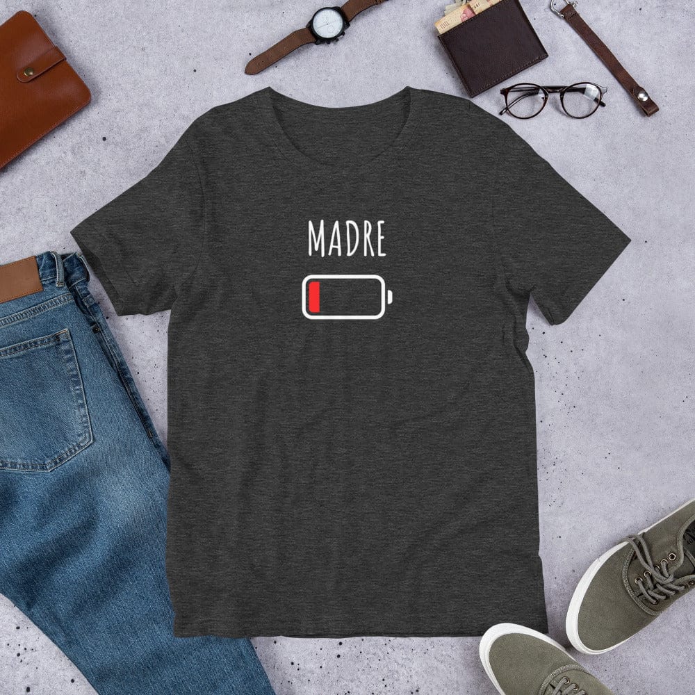 Padres Mágicos Jaspeado gris oscuro / S Camiseta Madre Batería Baja - Regalo Divertido para Madres