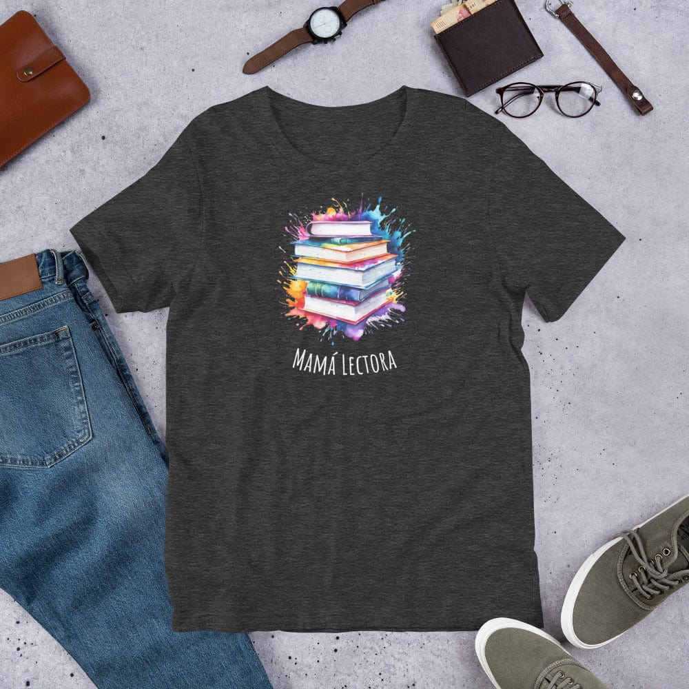 Padres Mágicos Jaspeado gris oscuro / S Camiseta Mamá Lectora - Estilo Literario y Colorido para Amantes de la Lectura