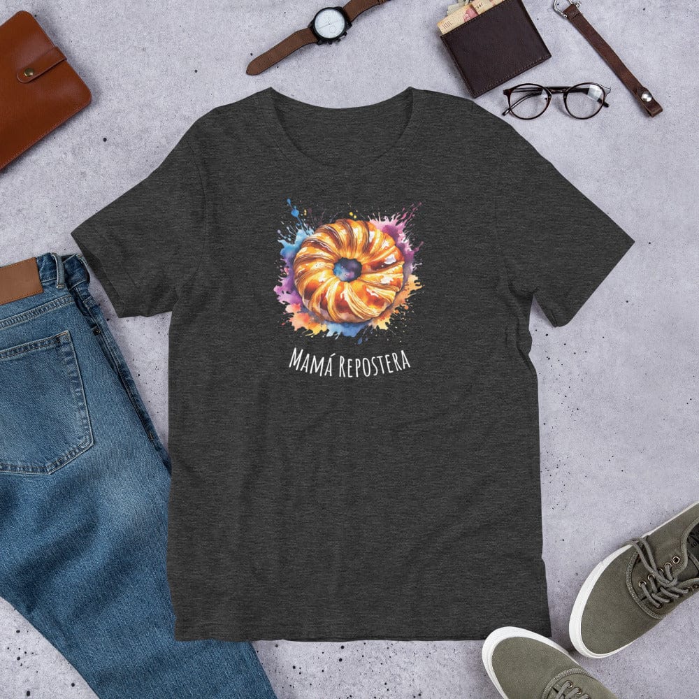 Padres Mágicos Jaspeado gris oscuro / S Camiseta Mamá Repostera - Estilo Dulce y Colorido para Amantes de la Repostería