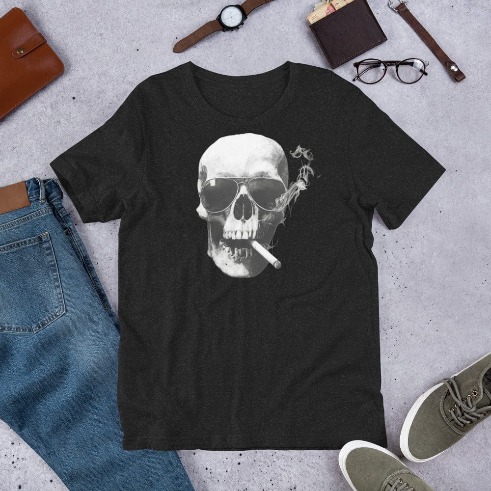 Padres Mágicos Jaspeado negro / S Camiseta Calavera Rebelde - Estilo Audaz y Desafiante