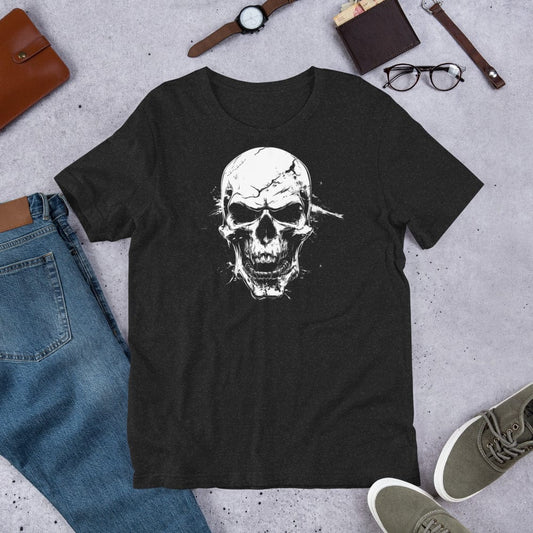 Padres Mágicos Jaspeado negro / S Camiseta con Diseño de Calavera Intimidante - Estilo Impactante y Oscuro