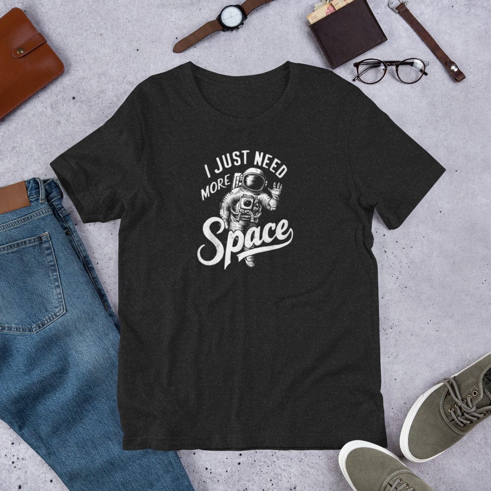 Padres Mágicos Jaspeado negro / S Camiseta Divertida "I Just Need More Space" - Diseño de Astronauta