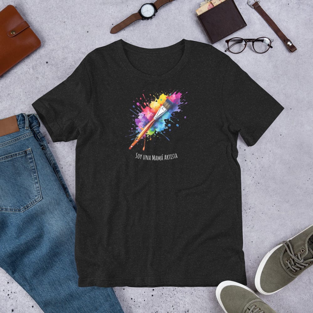 Padres Mágicos Jaspeado negro / S Camiseta "Mamá Artista" - Para Amantes del Arte