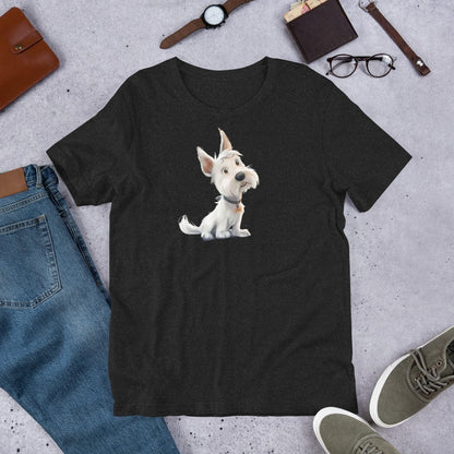 Padres Mágicos Jaspeado negro / S Camiseta "Perrito Adorable" - Estilo Tierno y Encantador