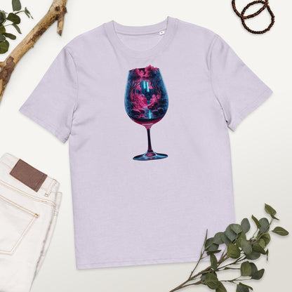 Padres Mágicos Lavanda / S Camiseta "Bosque Futurista de Neón" de Algodón Orgánico - Ideal para Amantes del Futuro