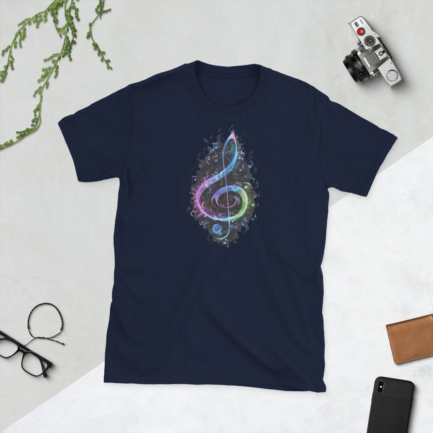 Padres Mágicos Marino / S Camiseta "Clave de Sol Mágica" - 100% Algodón con Diseño Artístico Musical