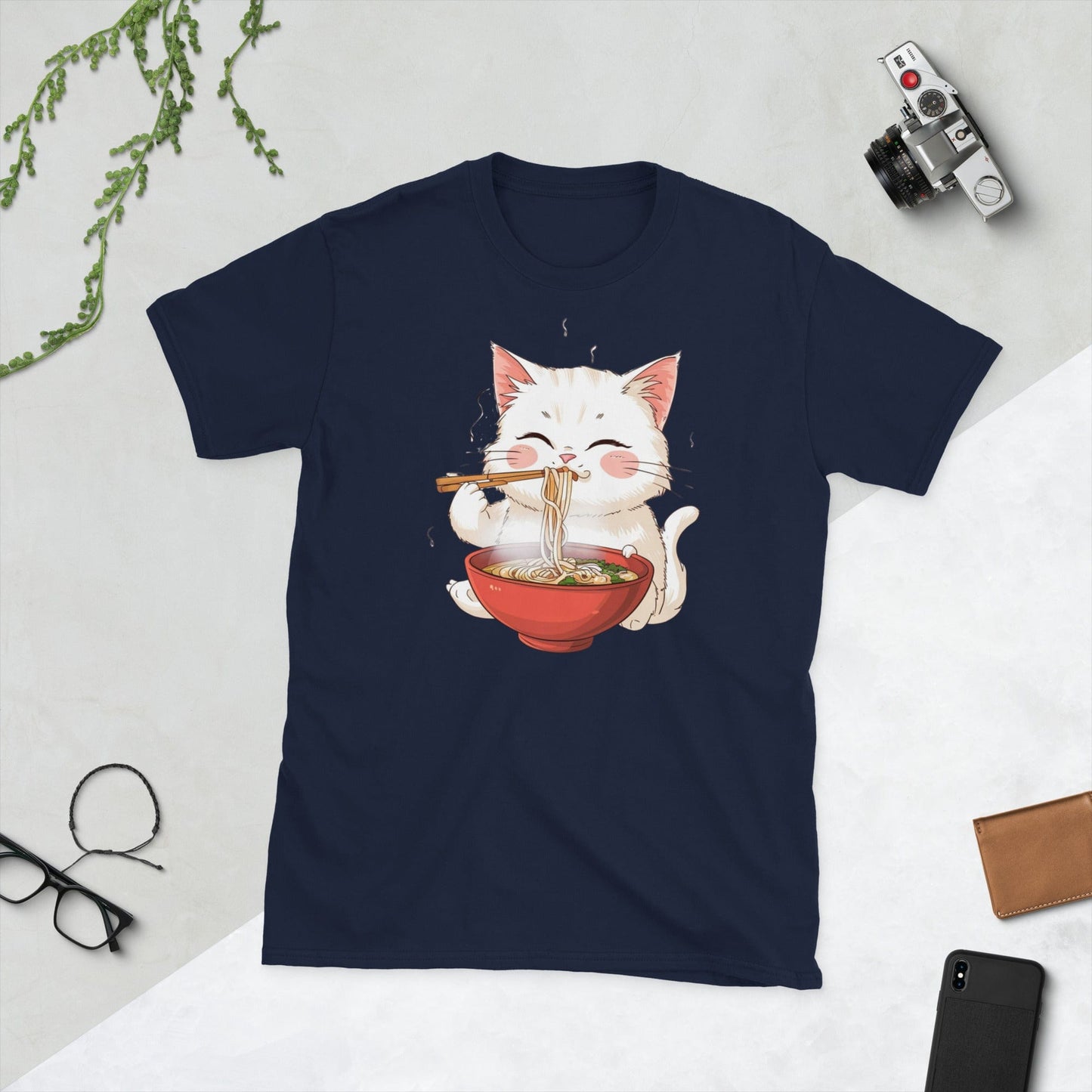 Padres Mágicos Marino / S Camiseta "Gatito Ramen" - Arte Kawaii en 100% Algodón