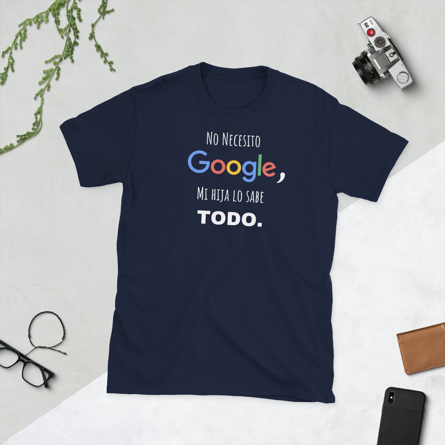 Padres Mágicos Marino / S Camiseta "No Necesito Google, Mi Hija lo Sabe Todo"