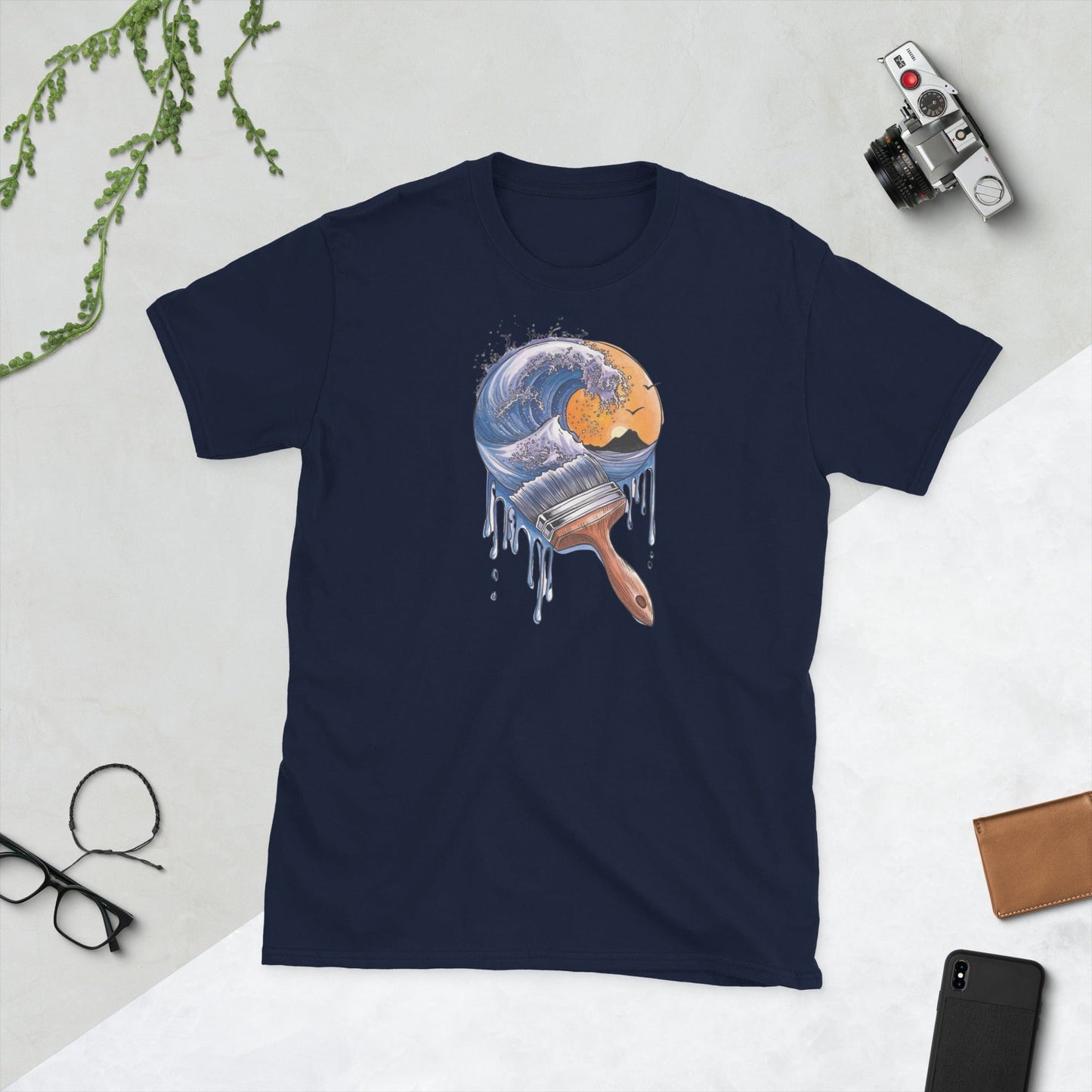 Padres Mágicos Marino / S Camiseta Oleaje Creativo - Diseño Artístico y Original