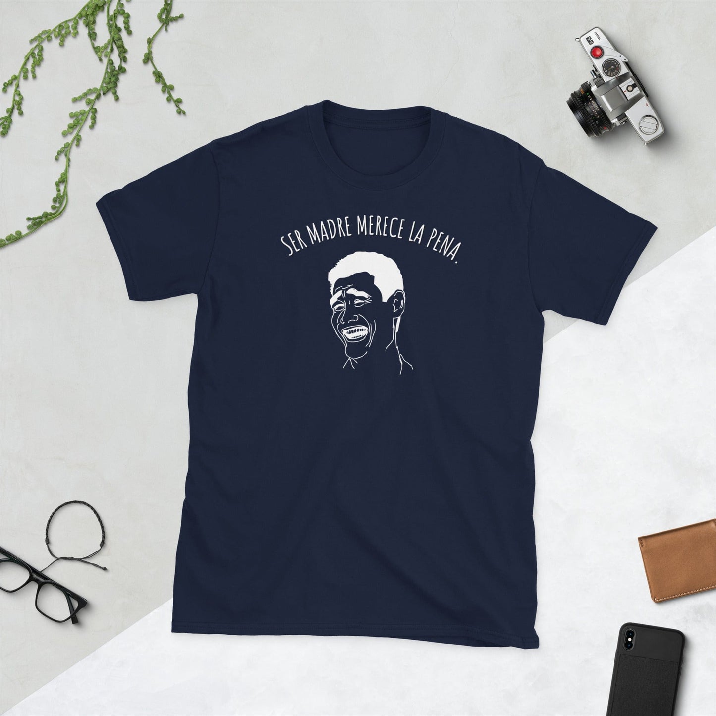 Padres Mágicos Marino / S Camiseta "Ser Madre Merece la Pena" - Para Mamás con Humor