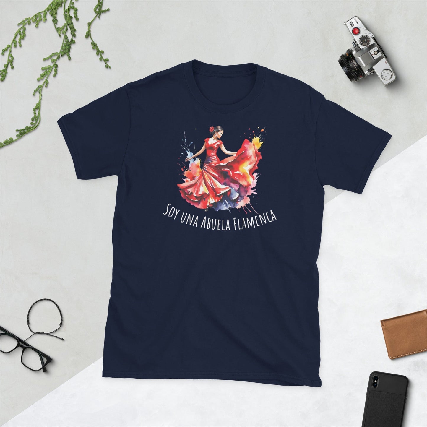 Padres Mágicos Marino / S Camiseta "Soy una Abuela Flamenca" - Para Abuelas con Pasión por el Baile