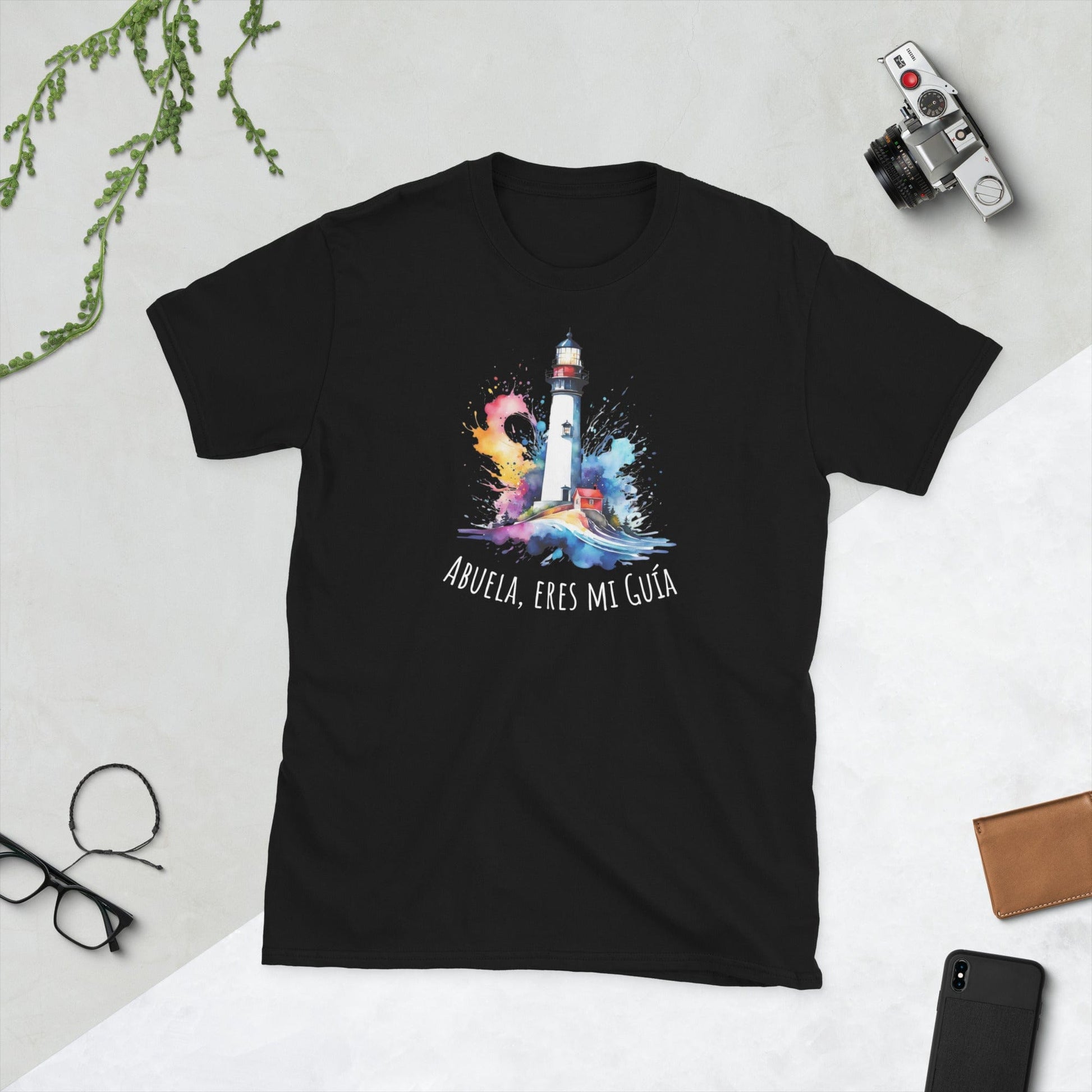 Padres Mágicos Negro / S Camiseta "Abuela, Eres Mi Guía" - Para Abuelas Especiales