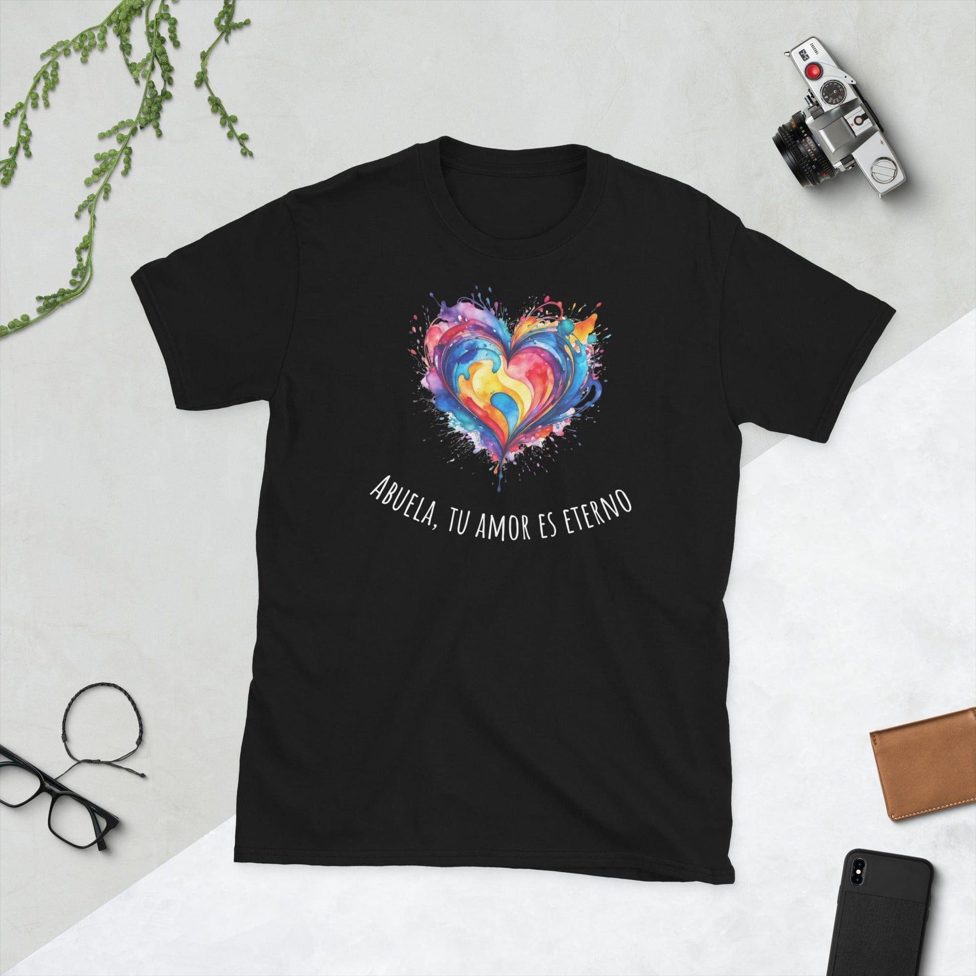 Padres Mágicos Negro / S Camiseta "Abuela, Tu Amor es Eterno" - Para Abuelas Especiales