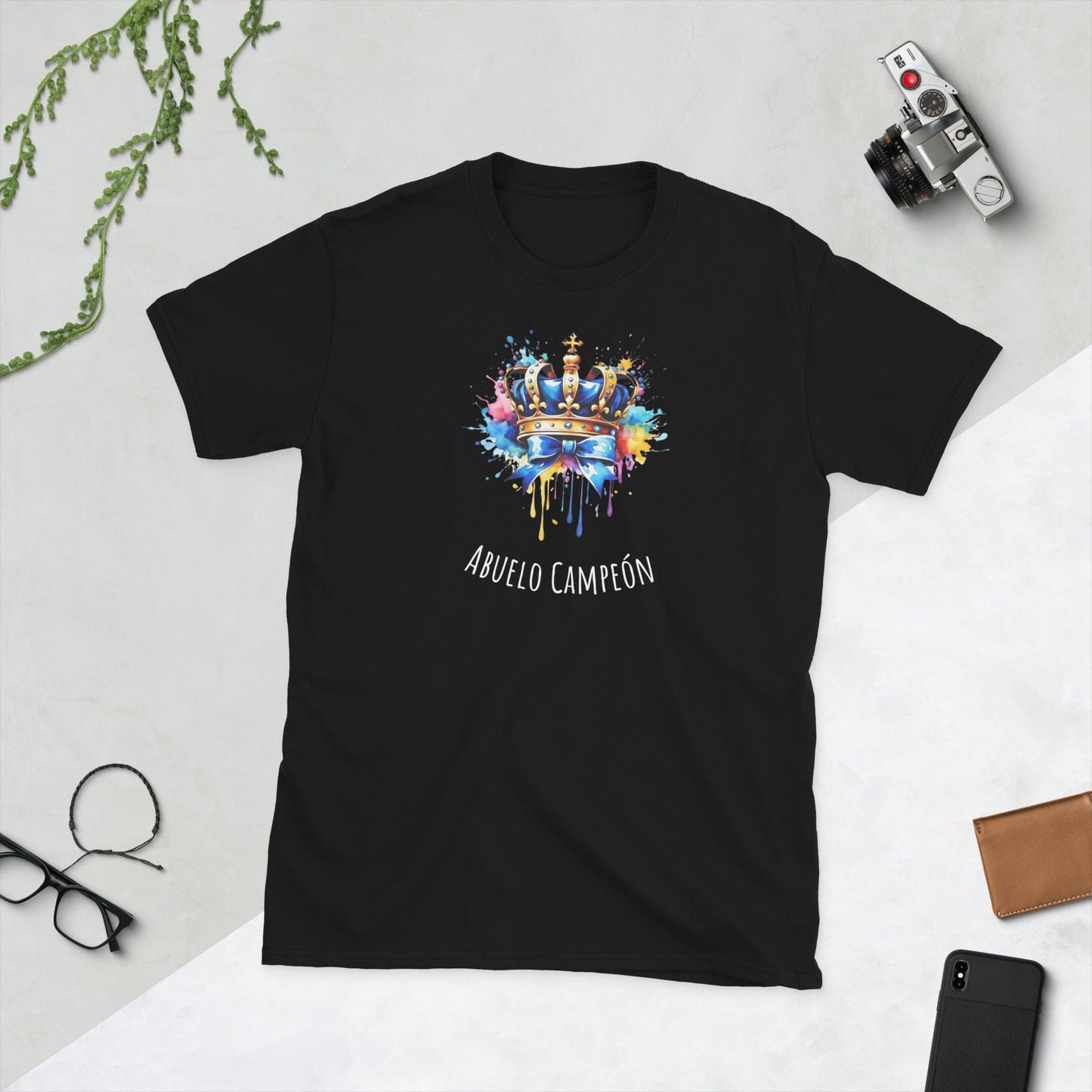 Padres Mágicos Negro / S Camiseta "Abuelo Campeón" - Para Abuelos Guays