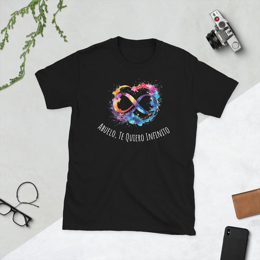 Padres Mágicos Negro / S Camiseta "Abuelo, Te Quiero Infinito" - Amor Eterno para los Abuelos