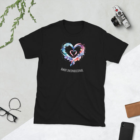 Padres Mágicos Negro / S Camiseta "Amor Incondicional" - Para Padres Cariñosos