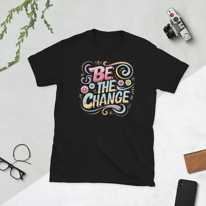 Padres Mágicos Negro / S Camiseta Be the Change - Diseño Inspirador y Colorido