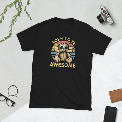 Padres Mágicos Negro / S Camiseta Born to Be Awesome - Diseño Divertido y Motivador