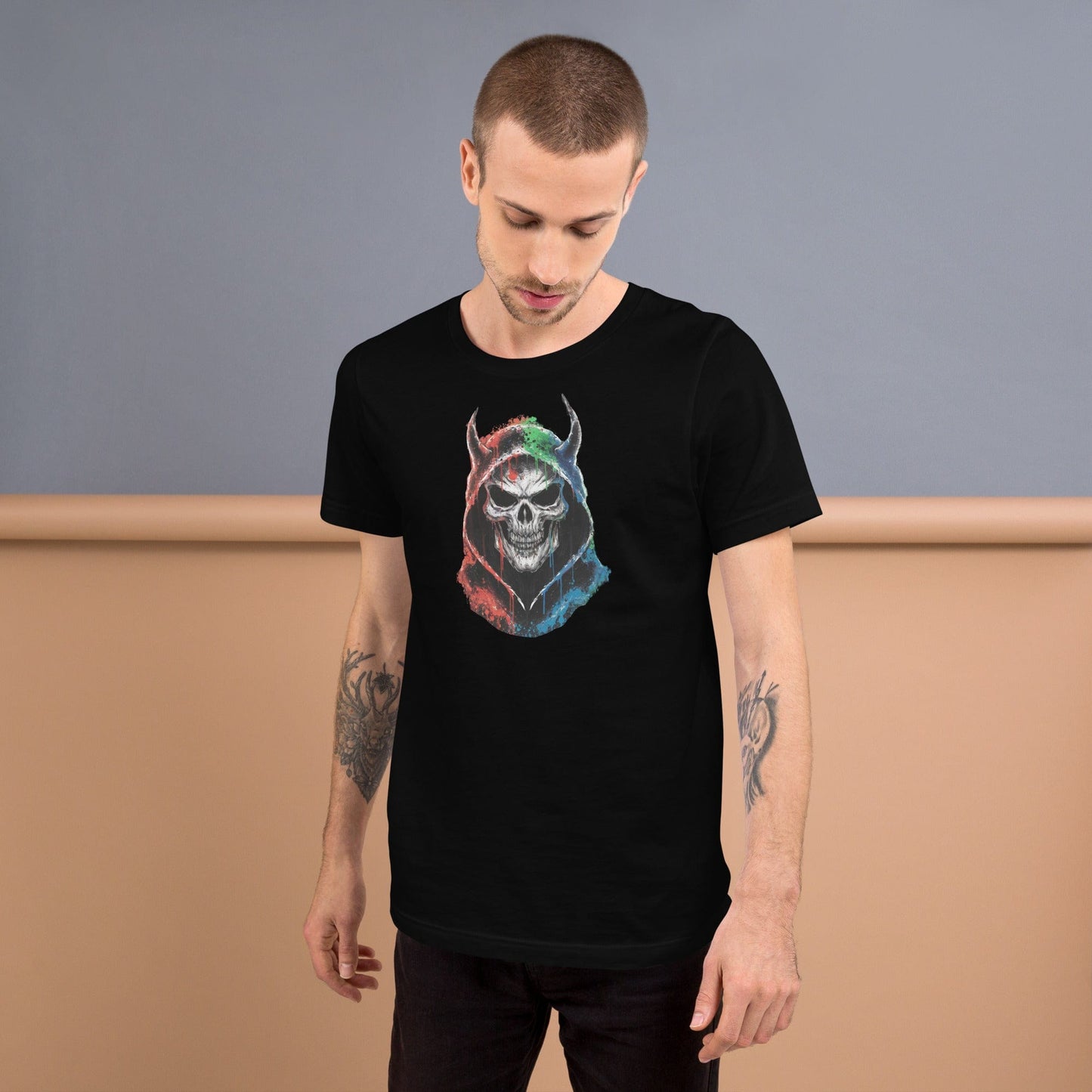 Padres Mágicos Negro / S Camiseta "Calavera del Diablo" de algodón suave - Para los que aman el estilo atrevido y único