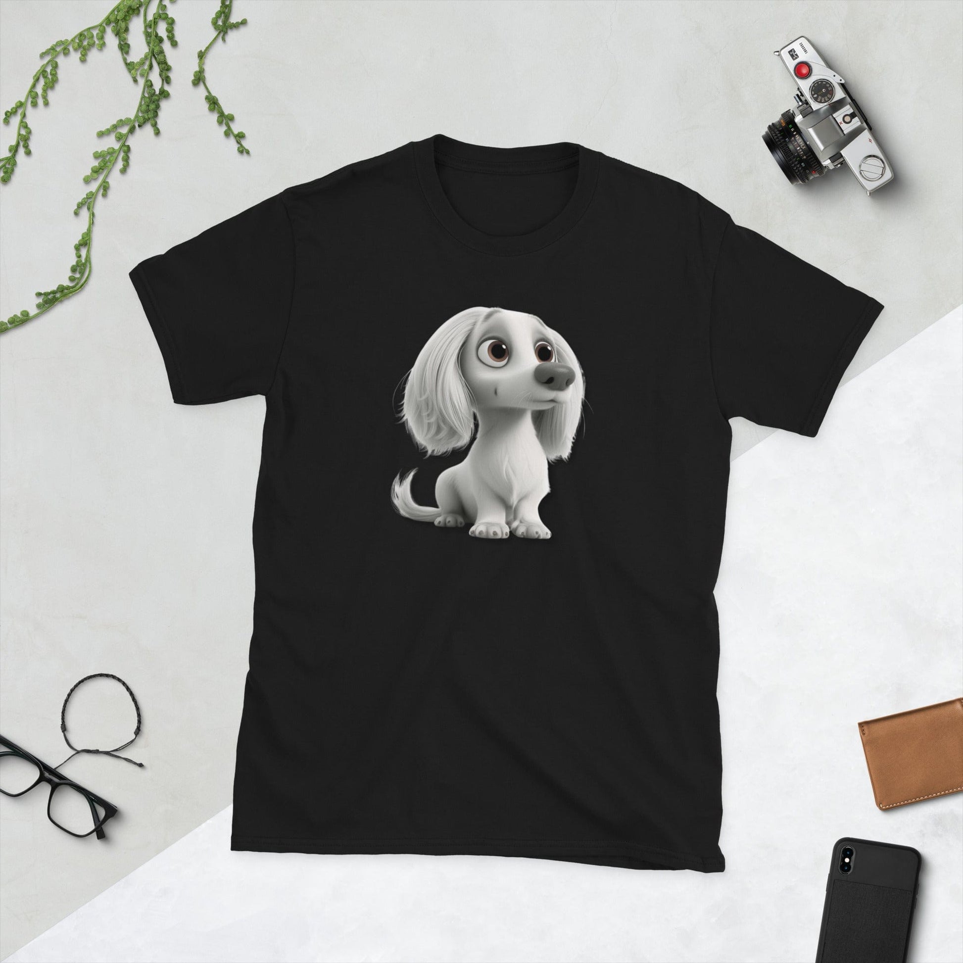 Padres Mágicos Negro / S Camiseta con Cocker Spaniel - Diseño de Dibujo Animado