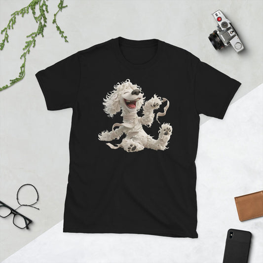 Padres Mágicos Negro / S Camiseta con Perrito Alegre - Diseño de Dibujo Animado