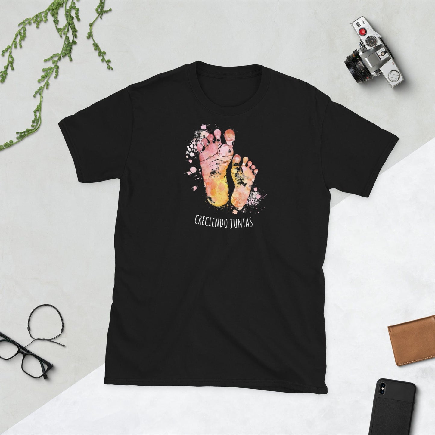 Padres Mágicos Negro / S Camiseta "Creciendo Juntas" - Para Madres e Hijas