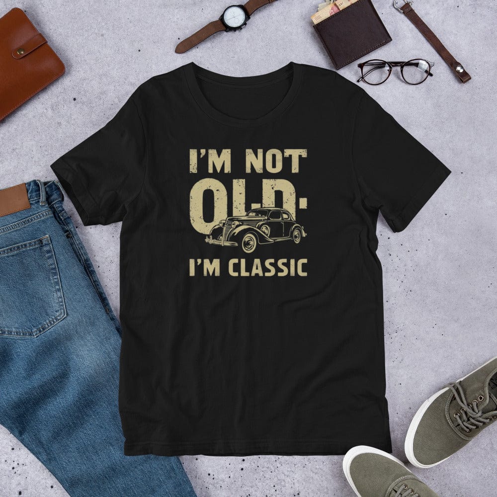 Padres Mágicos Negro / S Camiseta Divertida "I'm Not Old, I'm Classic" - Diseño Retro