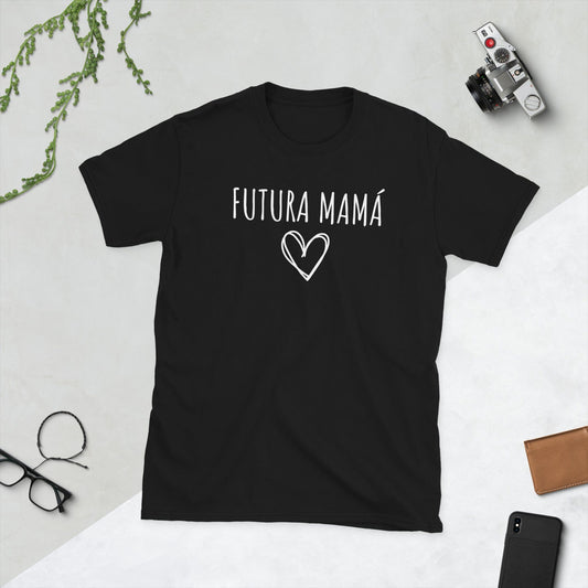 Padres Mágicos Negro / S Camiseta "Futura Mamá" - Perfecta para Embarazadas