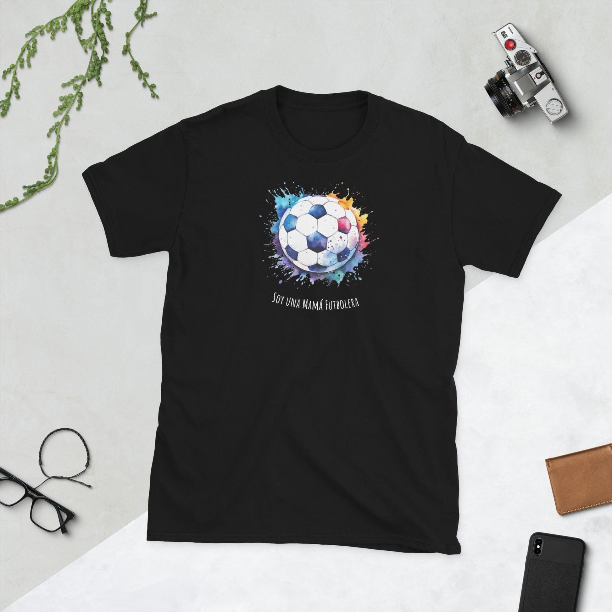 Padres Mágicos Negro / S Camiseta "Mamá Futbolera" - Para Apasionadas del Fútbol