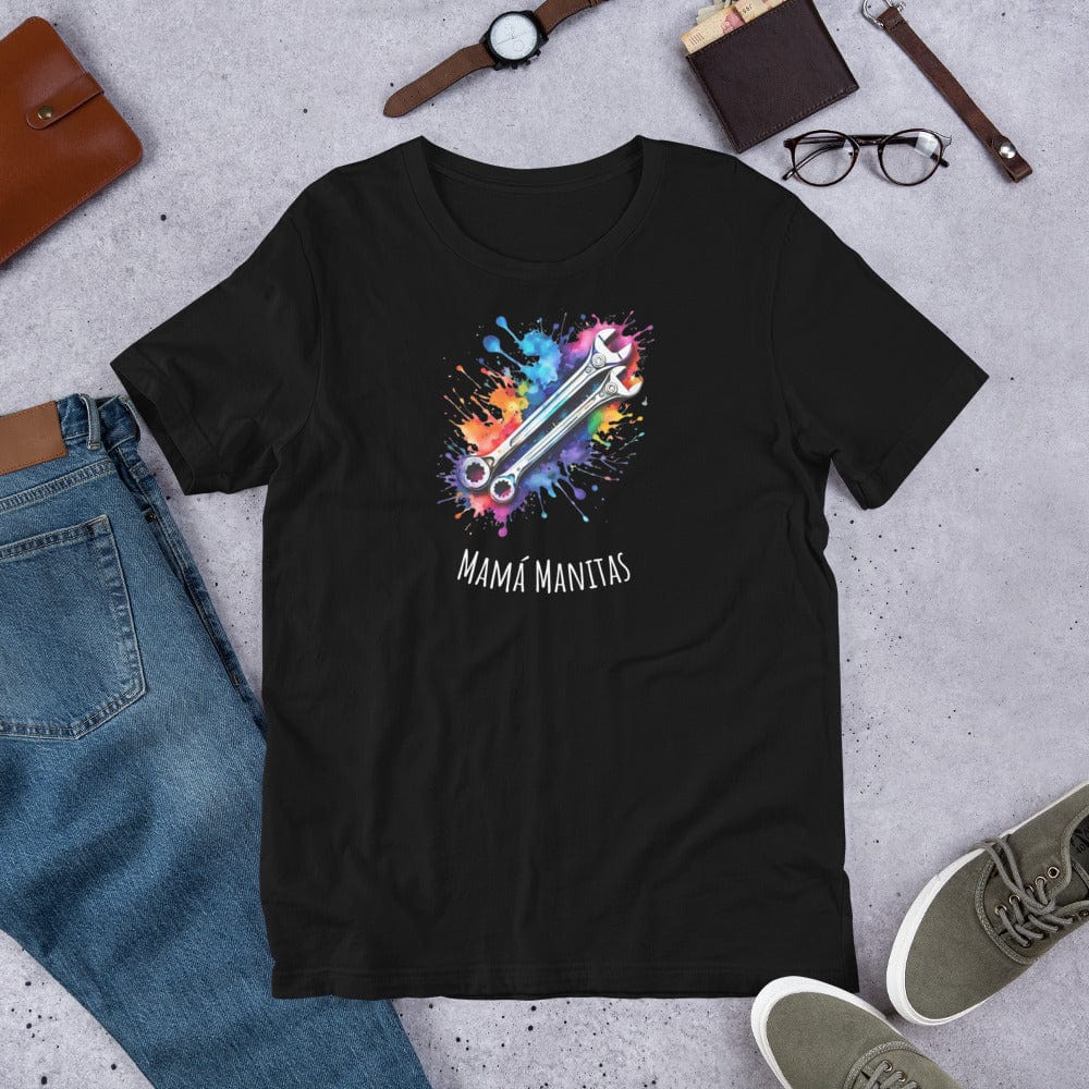 Padres Mágicos Negro / S Camiseta Mamá Manitas - Estilo Creativo y Colorido para Amantes del DIY