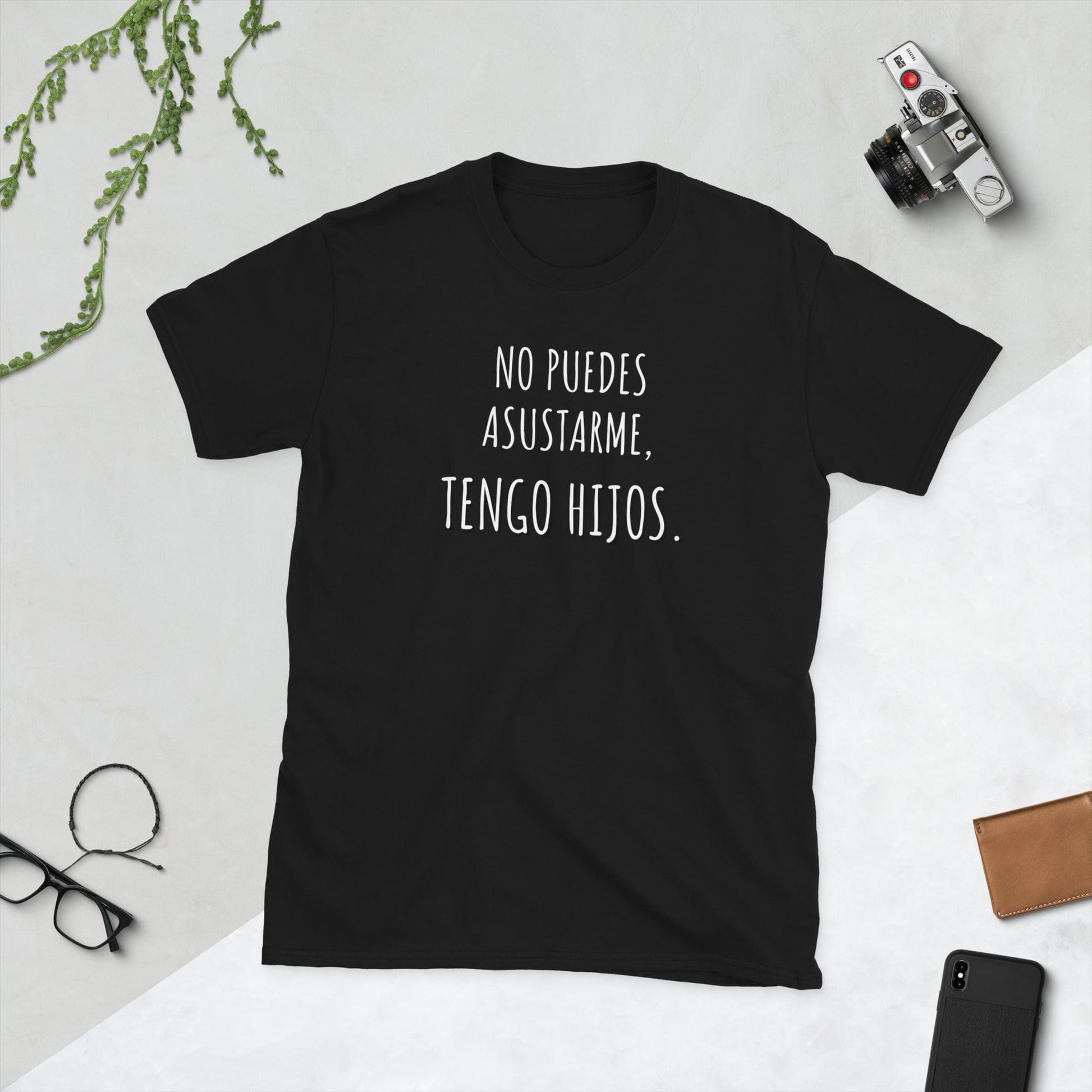 Padres Mágicos Negro / S Camiseta "No Puedes Asustarme, Tengo Hijos" - Para Padres Valientes