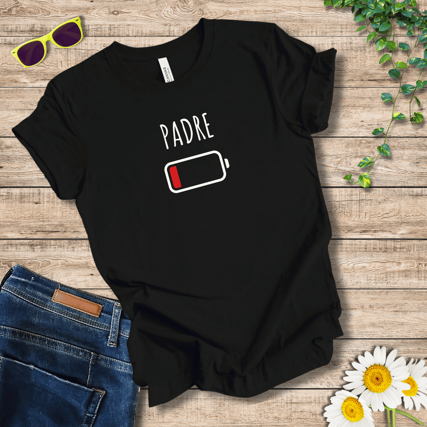 Padres Mágicos Negro / S Camiseta Padre Batería Baja - Regalo Divertido para Padres