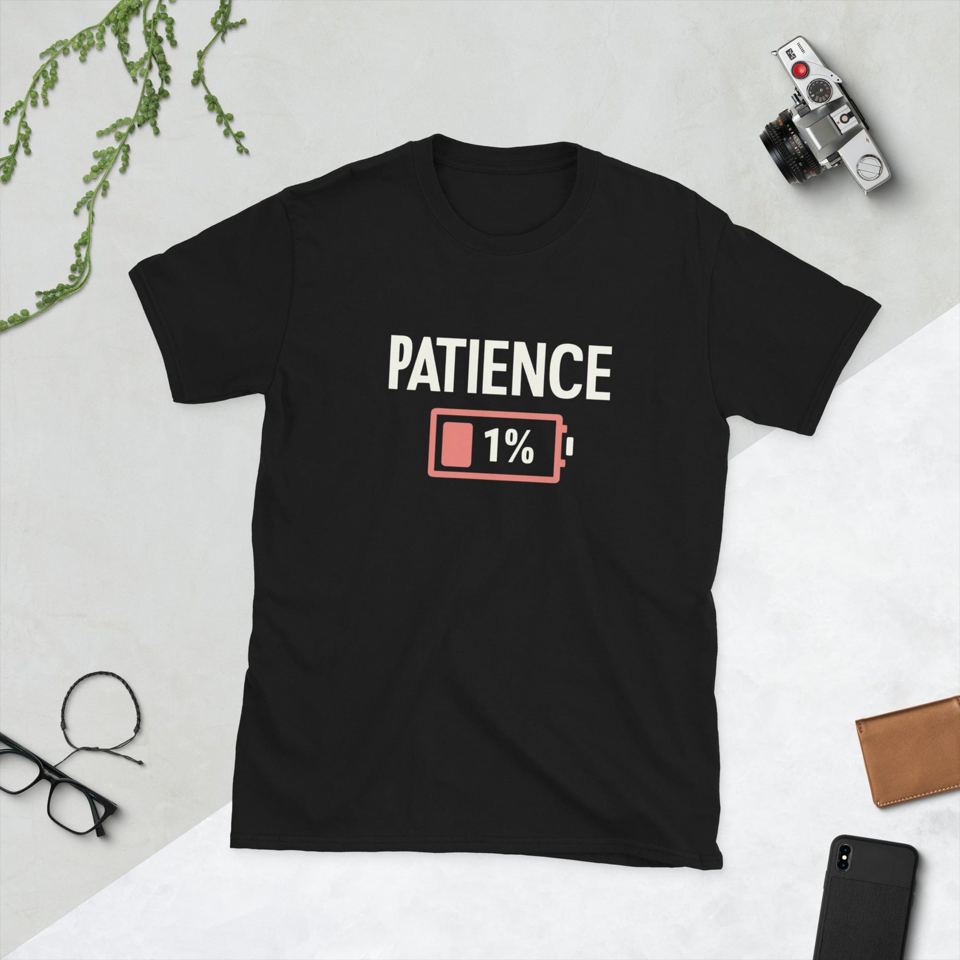 Padres Mágicos Negro / S Camiseta Patience 1% - Diseño Divertido y Realista