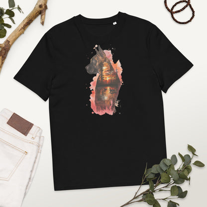 Padres Mágicos Negro / S Camiseta Perro y Paisaje al Atardecer - Algodón Orgánico